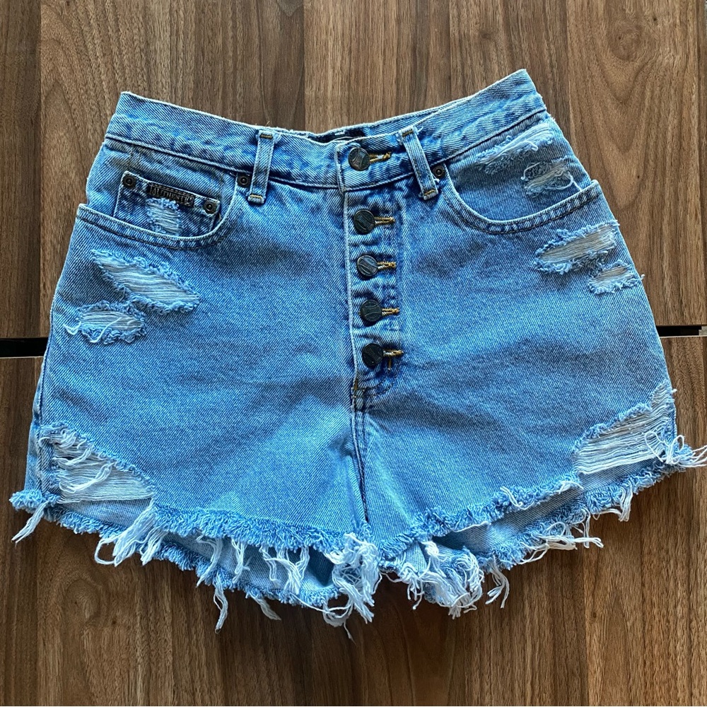 Authentic Paris Sports Club vintage cut off shorts size 24”